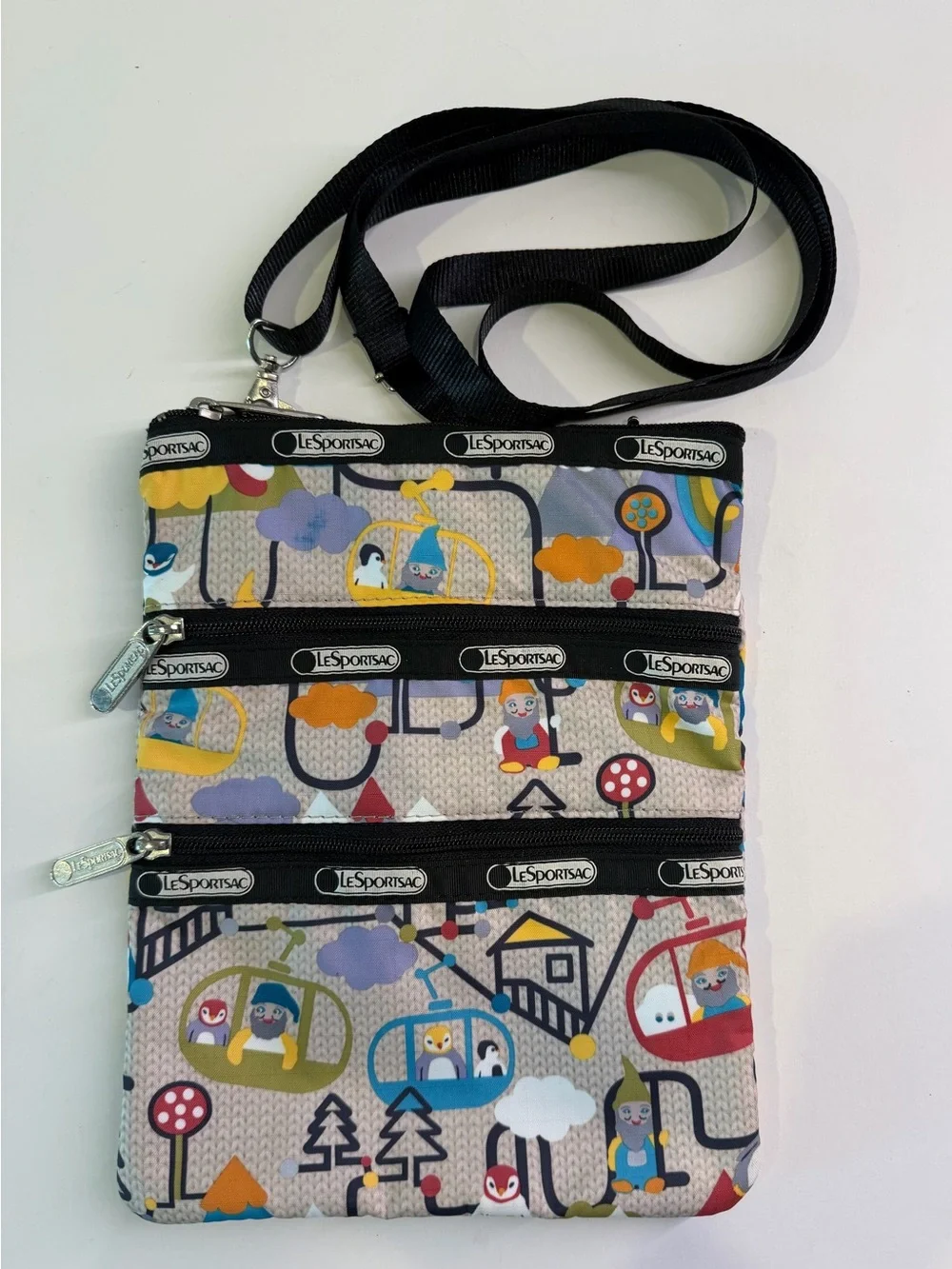 LeSportsac Multi-Color Cable Car Print Crossbody Bag